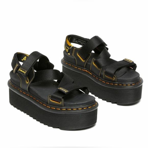 Dr Martens Kimber Logo Sandals Black Sz 8 BRAND NEW - Picture 2 of 2